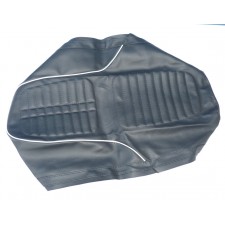 SEAT COVER - JAWA 350/634 - BLACK WITH WHITE LINE (BLACK QUILTED)